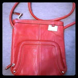 Tignanello Genuine Red Leather Crossbody